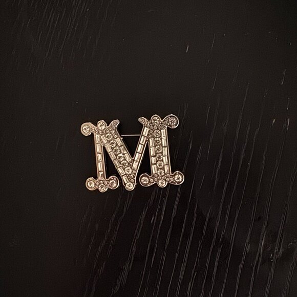 MAXMARA Crystal-adorned Monogram brooch - Picture 2 of 2
